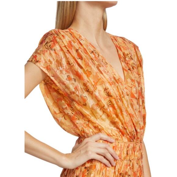Acler Bicknell Floral Maxi Dress Peach Cotton Size US 2 AU 6 Romantic - Picture 4 of 16